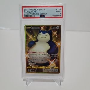 Pokemon 2021 SWSH FA/Snorlax Chilling Reign-Secret #224 PSA Mint 9
